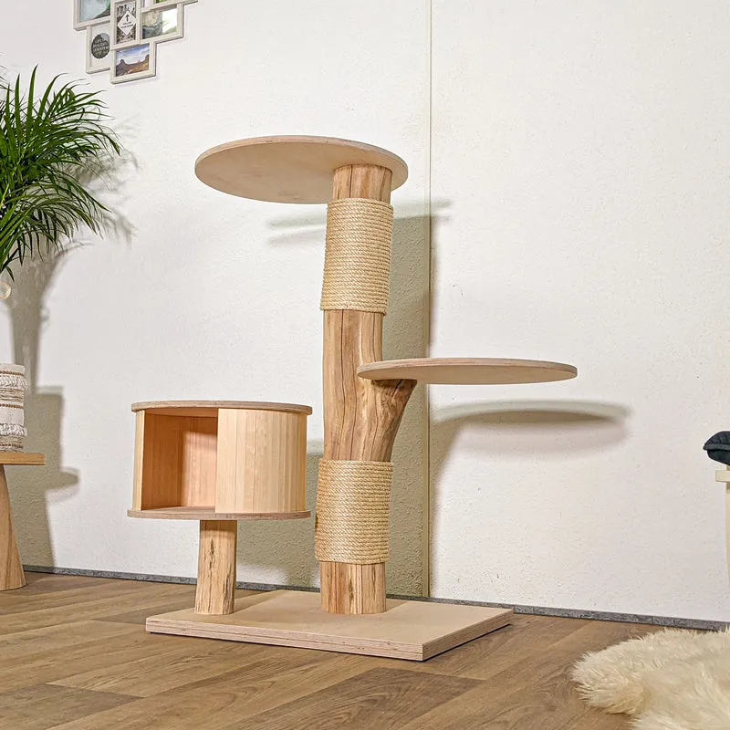 RESERVIERT - Naturkratzbaum 4406 Kratzbaum Natur Holz Design 105 cm hoch Katzenbaum