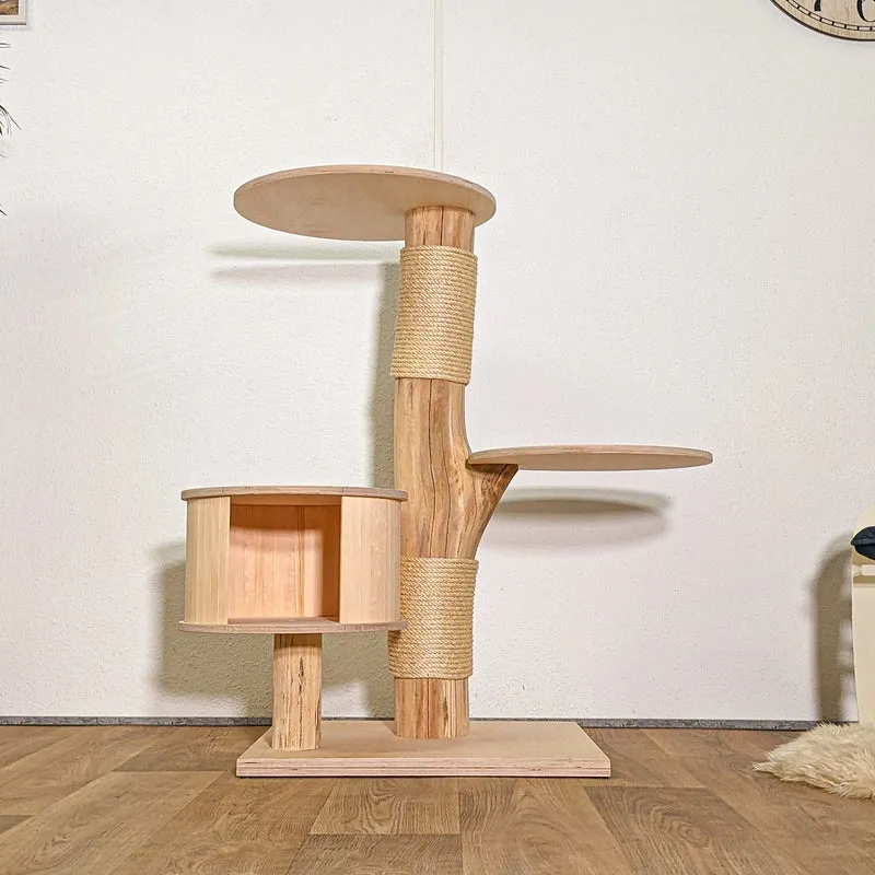 RESERVIERT - Naturkratzbaum 4406 Kratzbaum Natur Holz Design 105 cm hoch Katzenbaum