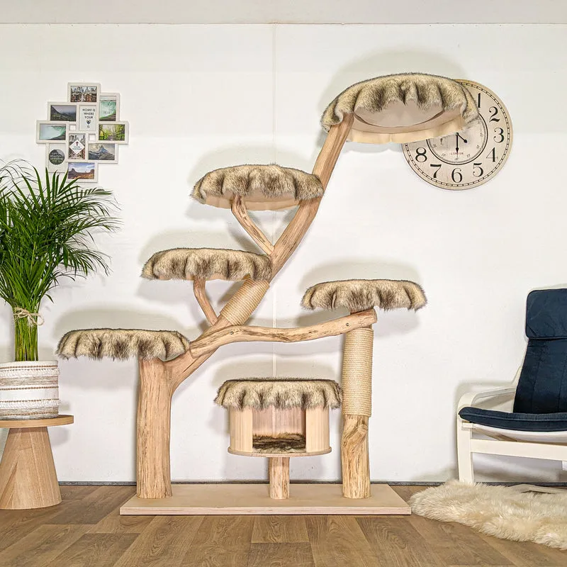Naturkratzbaum 4405 Kratzbaum Natur Holz Design 180 cm hoch Katzenbaum