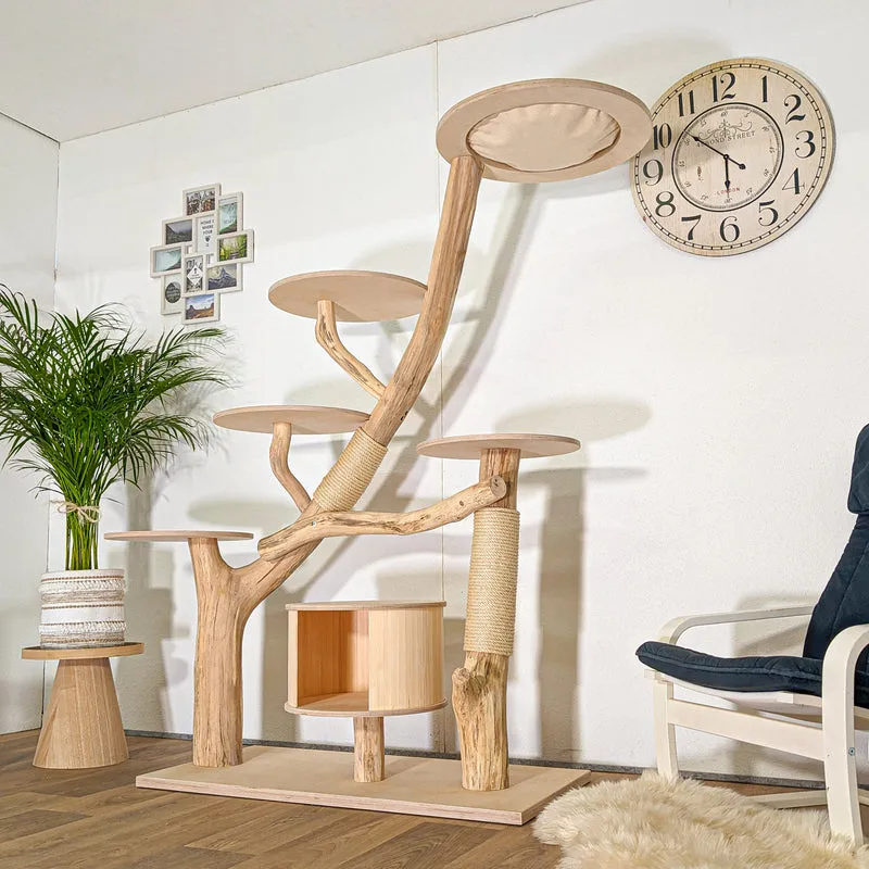 Naturkratzbaum 4405 Kratzbaum Natur Holz Design 180 cm hoch Katzenbaum