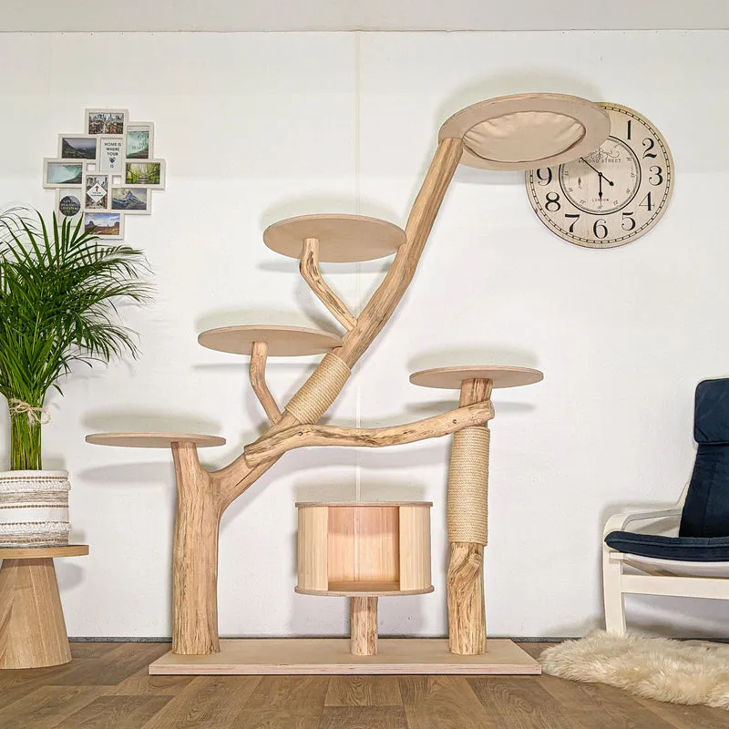 Naturkratzbaum 4405 Kratzbaum Natur Holz Design 180 cm hoch Katzenbaum