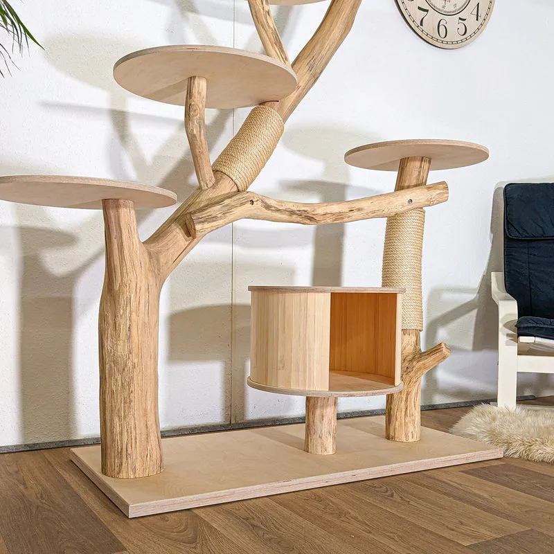 Naturkratzbaum 4405 Kratzbaum Natur Holz Design 180 cm hoch Katzenbaum
