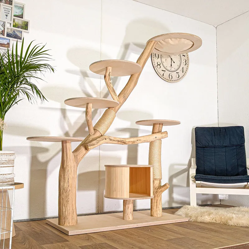 Naturkratzbaum 4405 Kratzbaum Natur Holz Design 180 cm hoch Katzenbaum