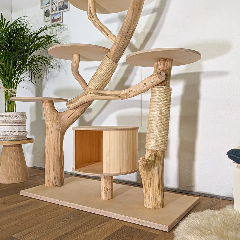 Naturkratzbaum 4405 Kratzbaum Natur Holz Design 180 cm hoch Katzenbaum
