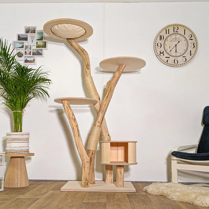 Naturkratzbaum 4403 Kratzbaum Natur Holz Design 185 cm hoch Katzenbaum