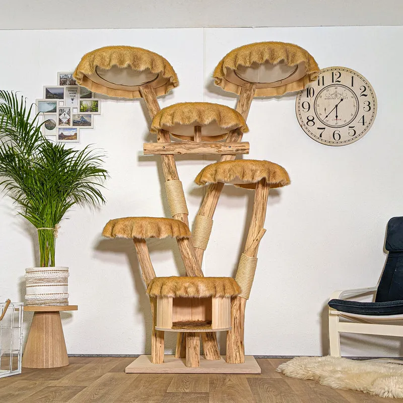 Naturkratzbaum 4402 Kratzbaum Natur Holz Design 195 cm hoch Katzenbaum