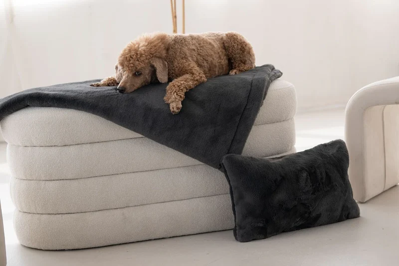 Hundedecke Webpelz Dunkelgrau