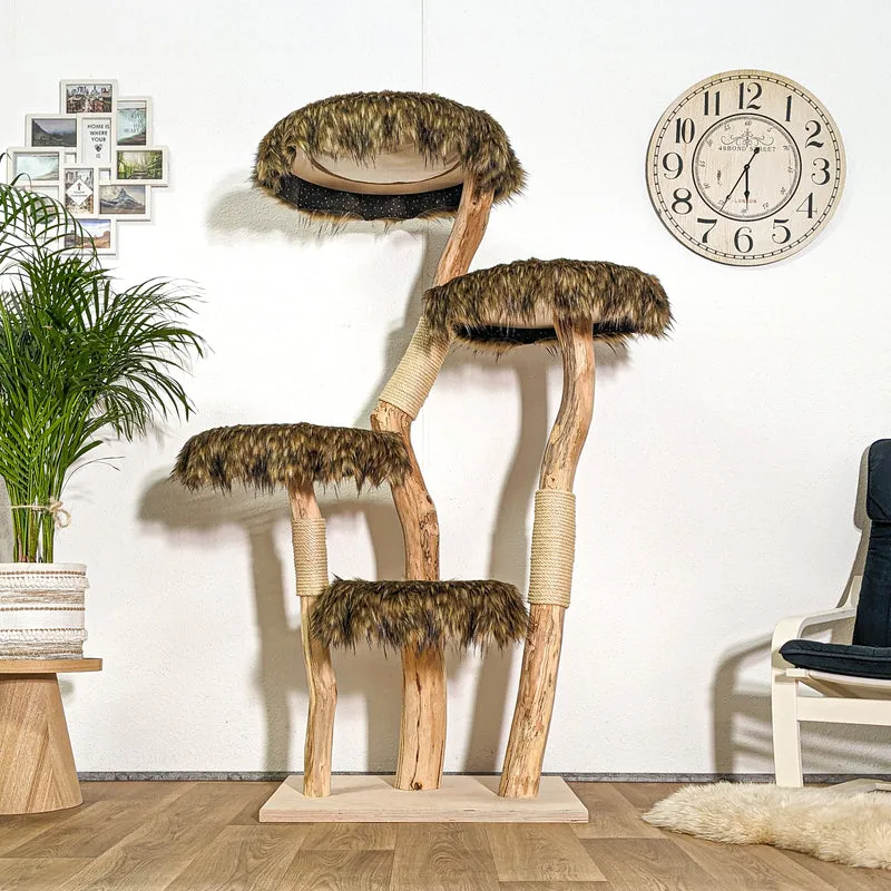 Naturkratzbaum 4379 Kratzbaum Natur Holz Design 175 cm hoch Katzenbaum