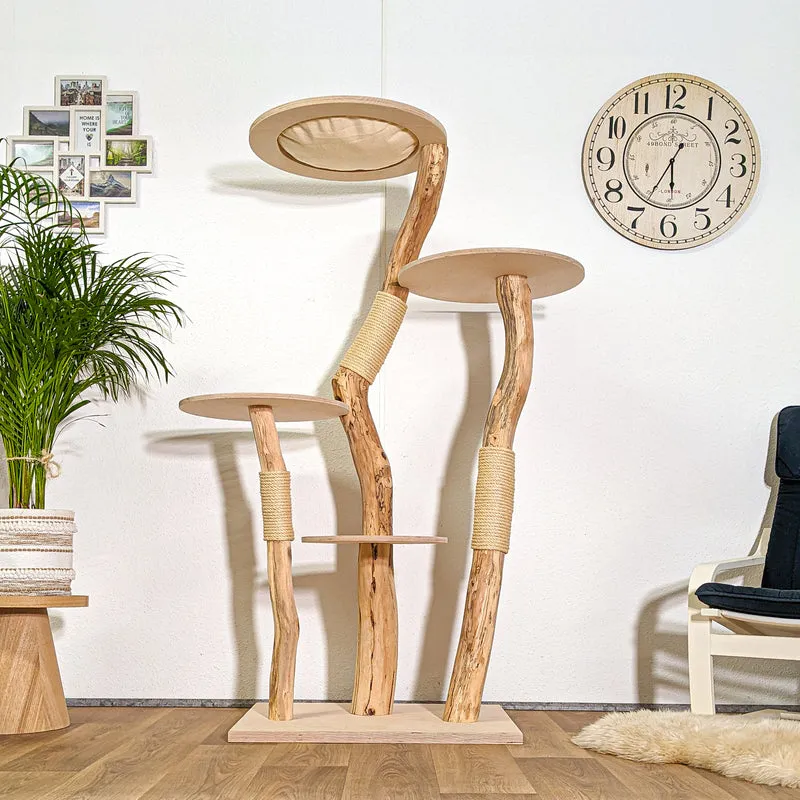 Naturkratzbaum 4379 Kratzbaum Natur Holz Design 175 cm hoch Katzenbaum