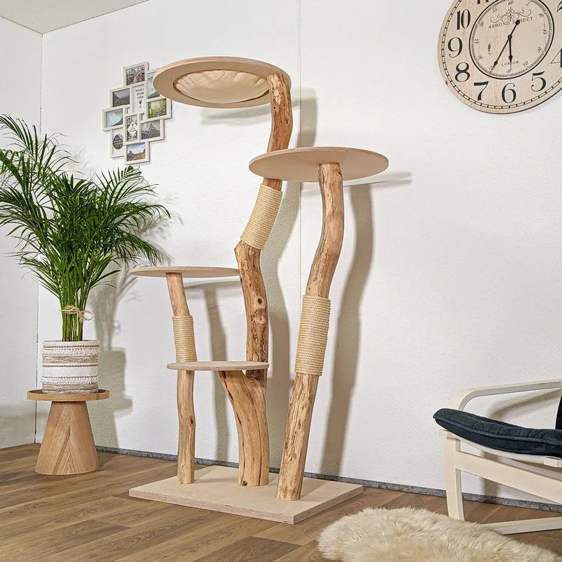 Naturkratzbaum 4379 Kratzbaum Natur Holz Design 175 cm hoch Katzenbaum