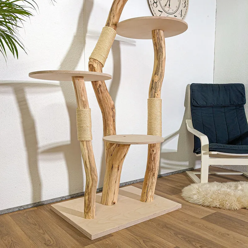 Naturkratzbaum 4379 Kratzbaum Natur Holz Design 175 cm hoch Katzenbaum