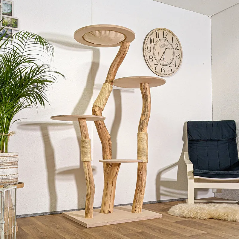 Naturkratzbaum 4379 Kratzbaum Natur Holz Design 175 cm hoch Katzenbaum
