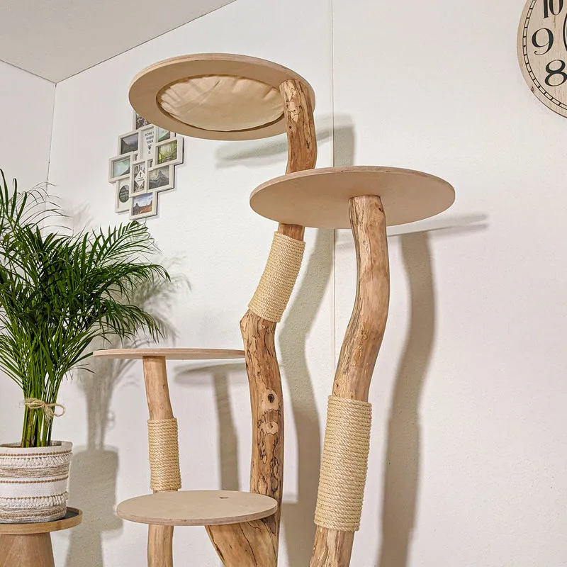 Naturkratzbaum 4379 Kratzbaum Natur Holz Design 175 cm hoch Katzenbaum