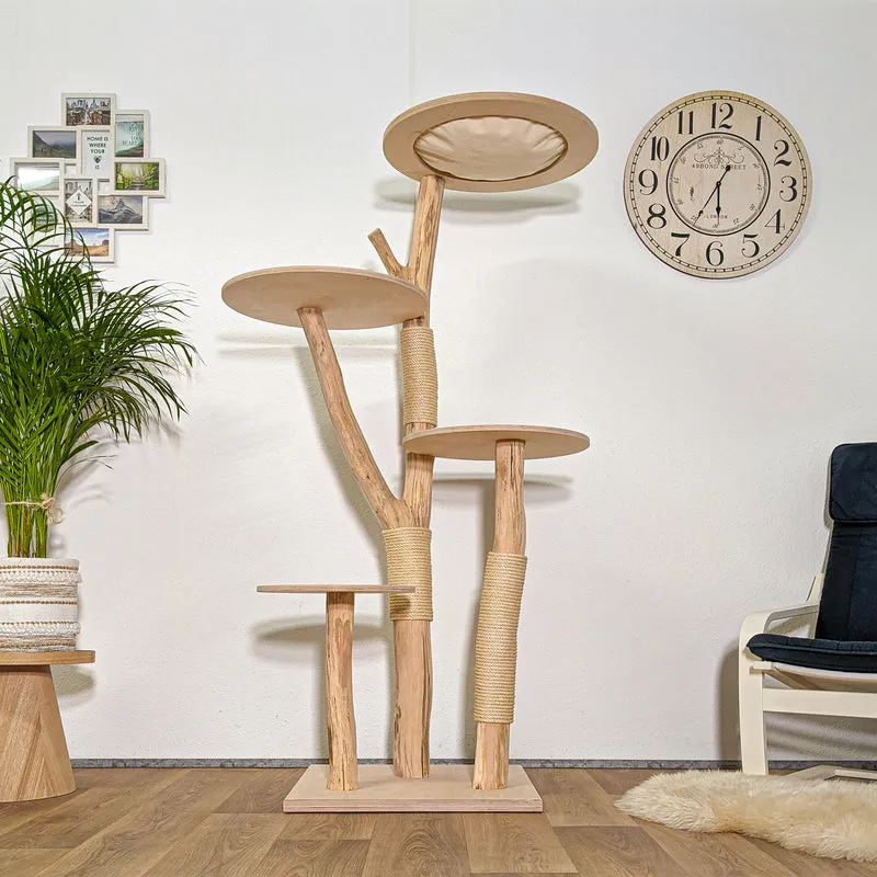 Naturkratzbaum 4380 Kratzbaum Natur Holz Design 175 cm hoch Katzenbaum