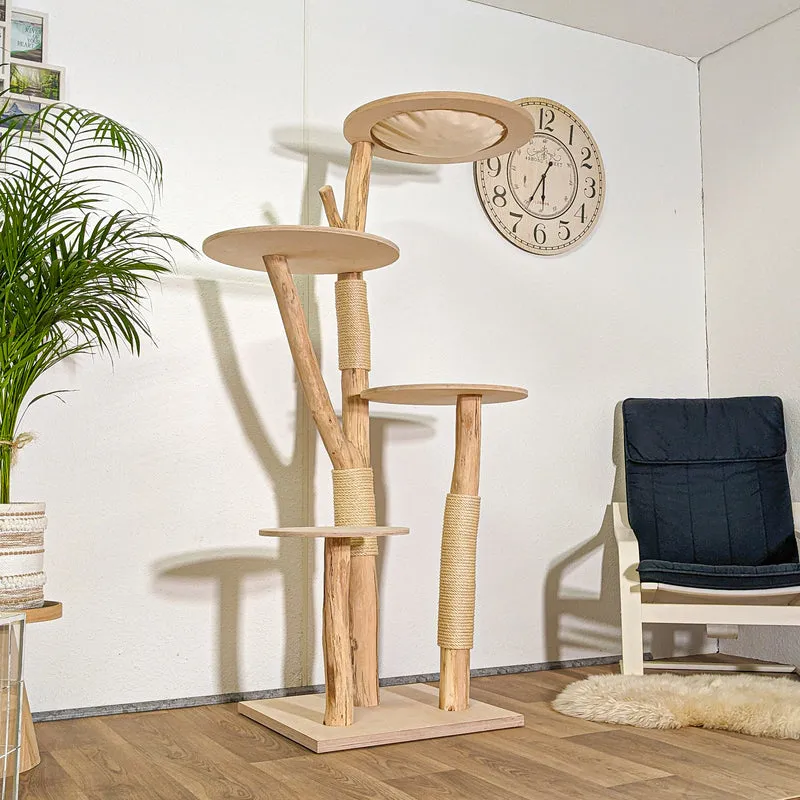 Naturkratzbaum 4380 Kratzbaum Natur Holz Design 175 cm hoch Katzenbaum