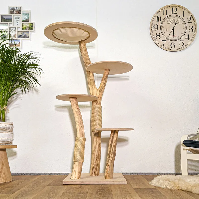 RESERVIERT - LIEFERUNG - Naturkratzbaum 4382 Kratzbaum Natur Holz Design 160 cm hoch Katzenbaum