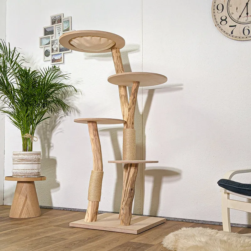 RESERVIERT - LIEFERUNG - Naturkratzbaum 4382 Kratzbaum Natur Holz Design 160 cm hoch Katzenbaum