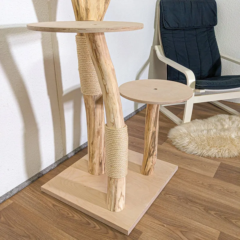 RESERVIERT - LIEFERUNG - Naturkratzbaum 4382 Kratzbaum Natur Holz Design 160 cm hoch Katzenbaum
