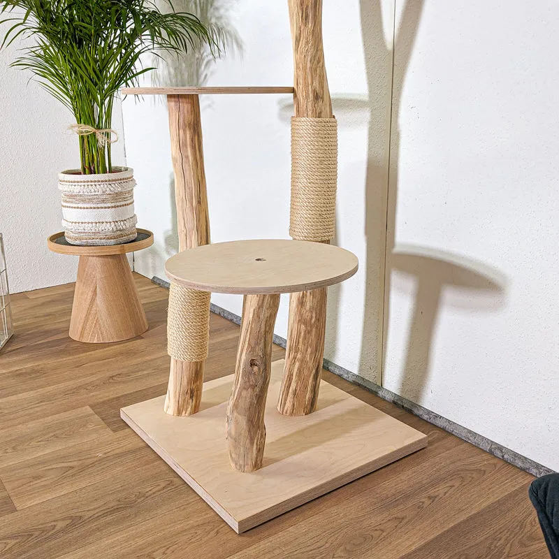 RESERVIERT - LIEFERUNG - Naturkratzbaum 4382 Kratzbaum Natur Holz Design 160 cm hoch Katzenbaum