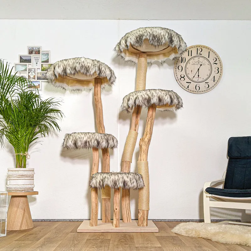 Naturkratzbaum 4383 Kratzbaum Natur Holz Design 195 cm hoch Katzenbaum