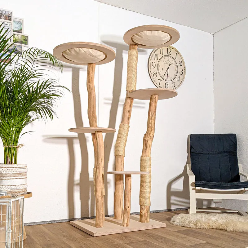 Naturkratzbaum 4383 Kratzbaum Natur Holz Design 195 cm hoch Katzenbaum