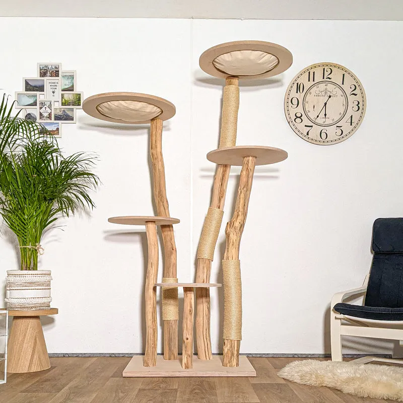 Naturkratzbaum 4383 Kratzbaum Natur Holz Design 195 cm hoch Katzenbaum