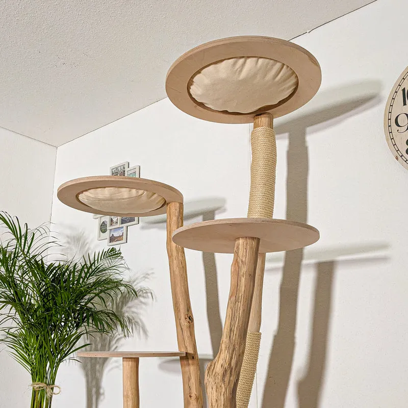 Naturkratzbaum 4383 Kratzbaum Natur Holz Design 195 cm hoch Katzenbaum