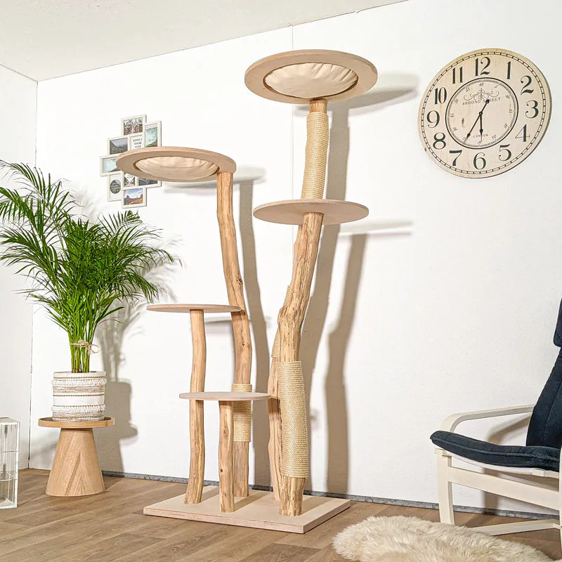 Naturkratzbaum 4383 Kratzbaum Natur Holz Design 195 cm hoch Katzenbaum