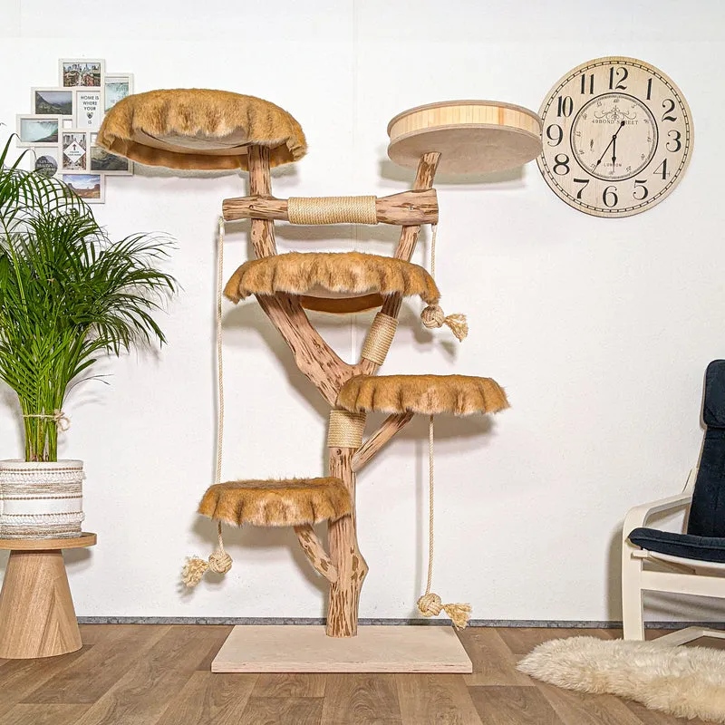 Naturkratzbaum 4384 Kratzbaum Natur Holz Design 173 cm hoch Katzenbaum