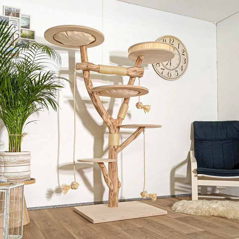 Naturkratzbaum 4384 Kratzbaum Natur Holz Design 173 cm hoch Katzenbaum