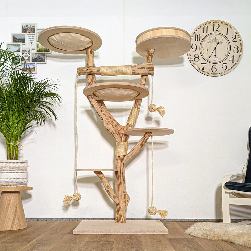 Naturkratzbaum 4384 Kratzbaum Natur Holz Design 173 cm hoch Katzenbaum