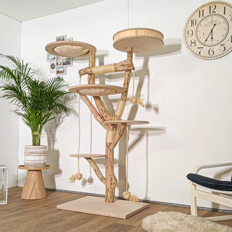 Naturkratzbaum 4384 Kratzbaum Natur Holz Design 173 cm hoch Katzenbaum