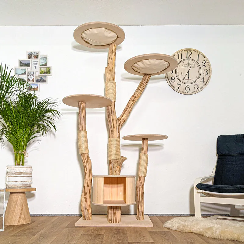 Naturkratzbaum 4385 Kratzbaum Natur Holz Design 210 cm hoch Katzenbaum