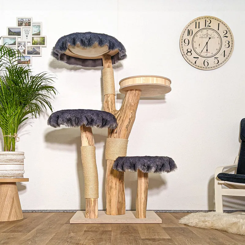 Naturkratzbaum 4386 Kratzbaum Natur Holz Design 165 cm hoch Katzenbaum
