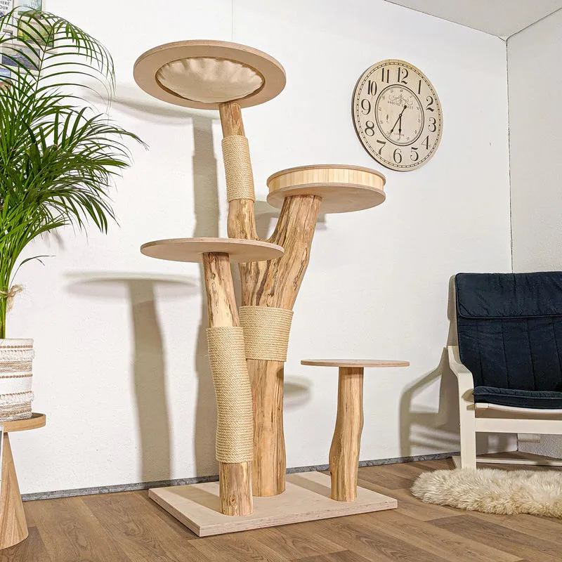 Naturkratzbaum 4386 Kratzbaum Natur Holz Design 165 cm hoch Katzenbaum