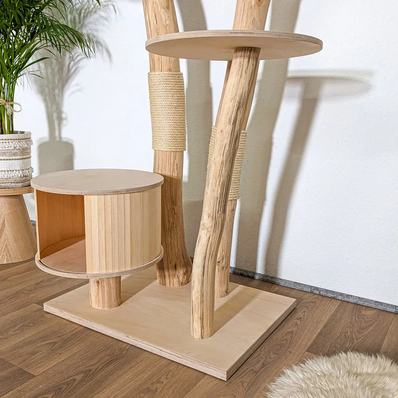 Naturkratzbaum 4387 Kratzbaum Natur Holz Design 175 cm hoch Katzenbaum