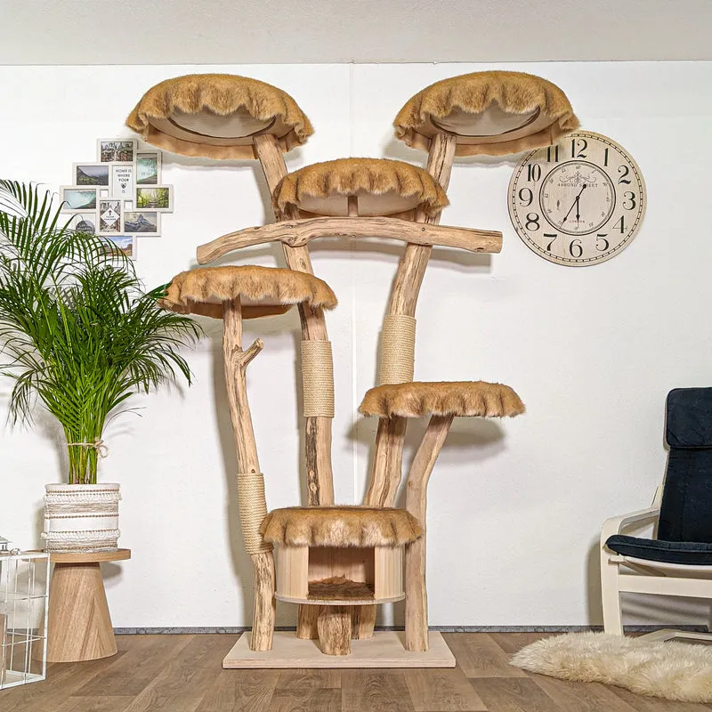 Naturkratzbaum 4388 Kratzbaum Natur Holz Design 205 cm hoch Katzenbaum