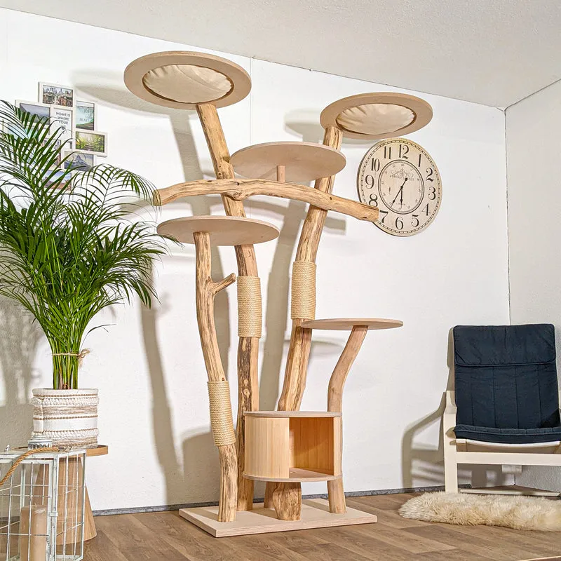 Naturkratzbaum 4388 Kratzbaum Natur Holz Design 205 cm hoch Katzenbaum