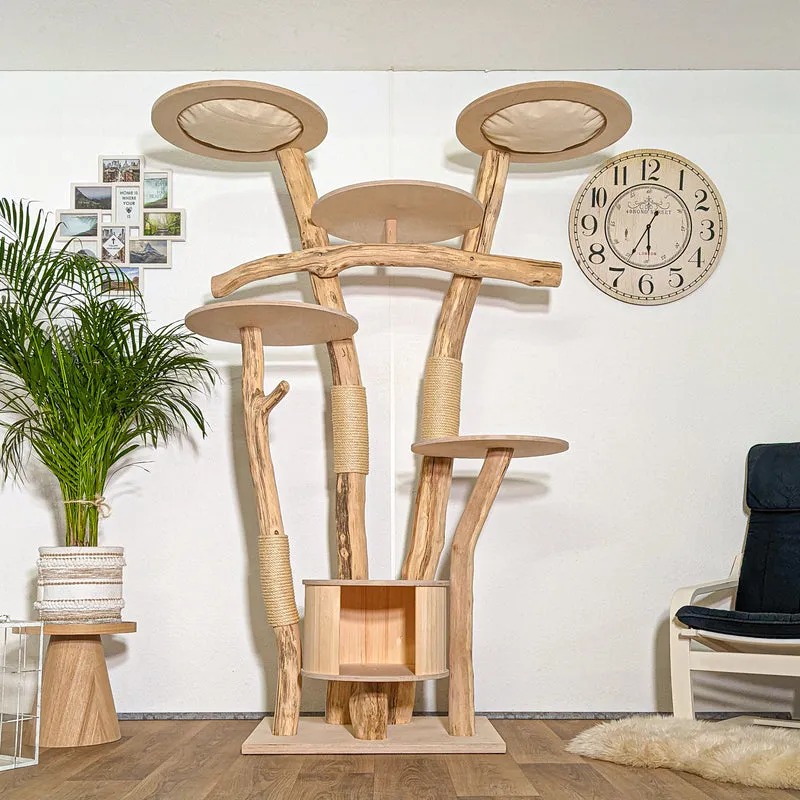 Naturkratzbaum 4388 Kratzbaum Natur Holz Design 205 cm hoch Katzenbaum