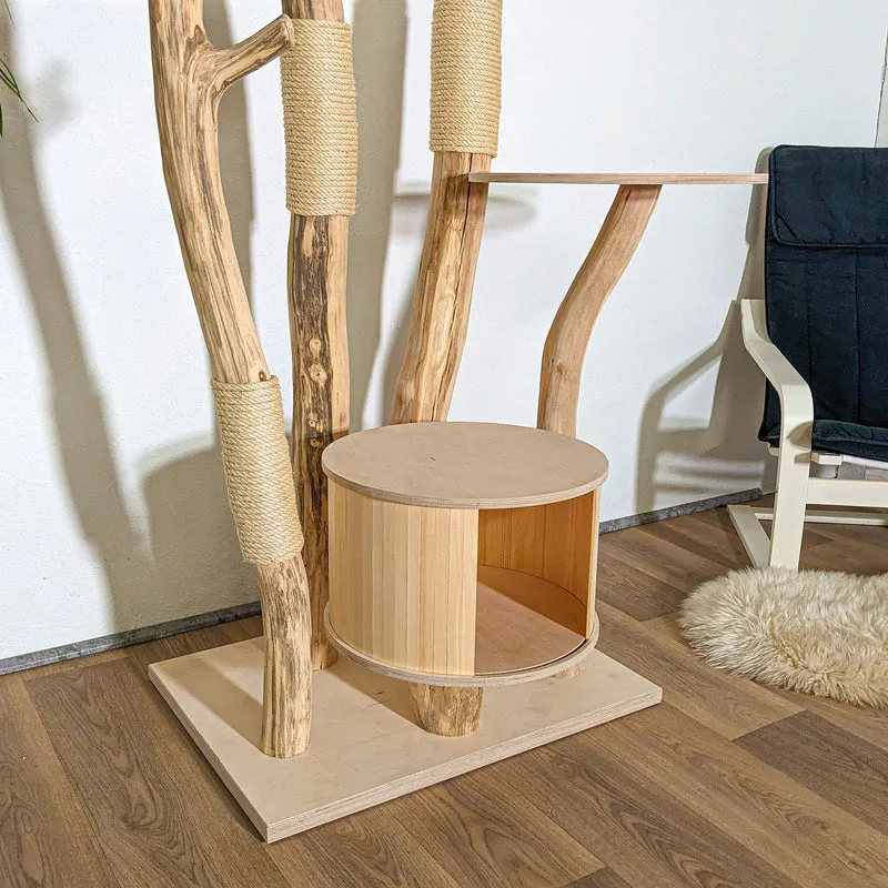 Naturkratzbaum 4388 Kratzbaum Natur Holz Design 205 cm hoch Katzenbaum