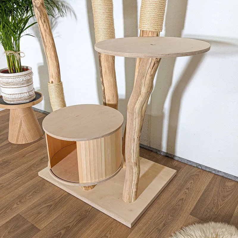 Naturkratzbaum 4388 Kratzbaum Natur Holz Design 205 cm hoch Katzenbaum
