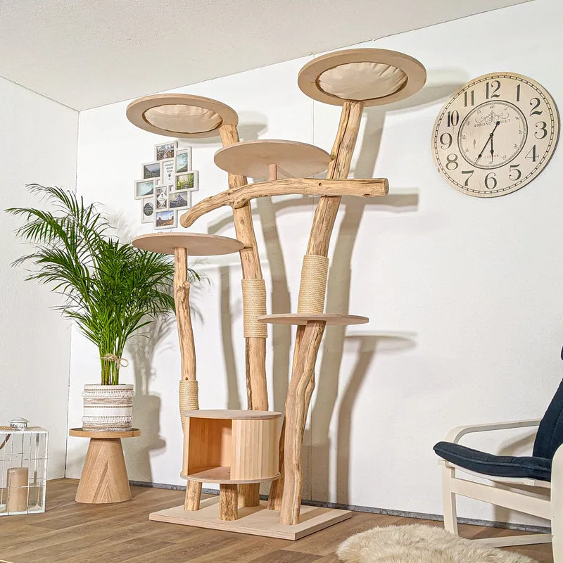Naturkratzbaum 4388 Kratzbaum Natur Holz Design 205 cm hoch Katzenbaum