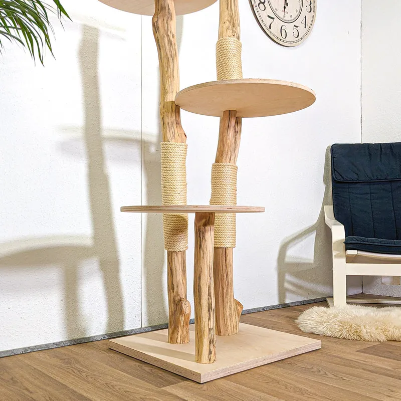 Naturkratzbaum 4378 Kratzbaum Natur Holz Design 175 cm hoch Katzenbaum