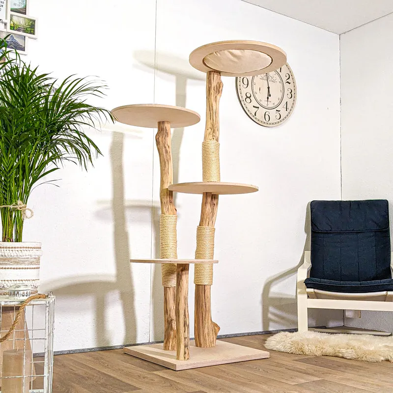 Naturkratzbaum 4378 Kratzbaum Natur Holz Design 175 cm hoch Katzenbaum