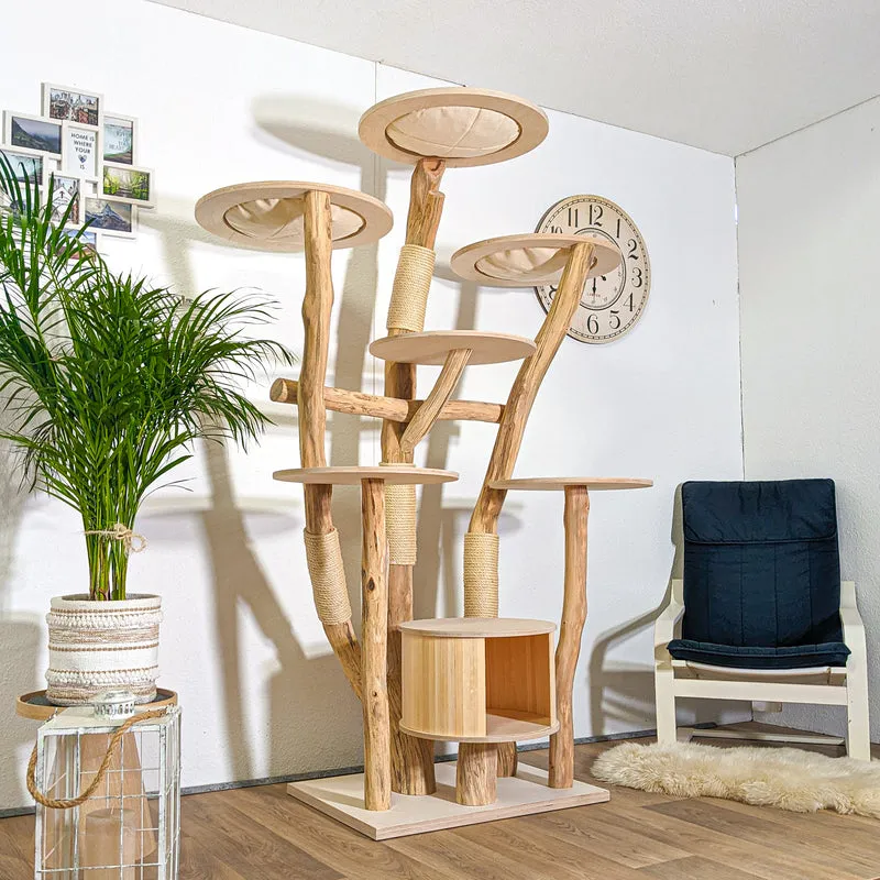 Naturkratzbaum 4377 Kratzbaum Natur Holz Design 200 cm hoch Katzenbaum