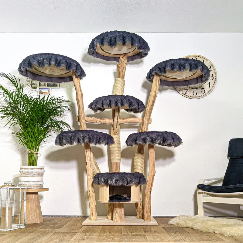 Naturkratzbaum 4377 Kratzbaum Natur Holz Design 200 cm hoch Katzenbaum
