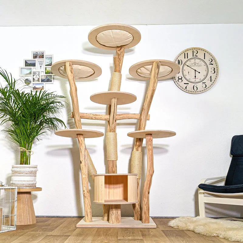 Naturkratzbaum 4377 Kratzbaum Natur Holz Design 200 cm hoch Katzenbaum