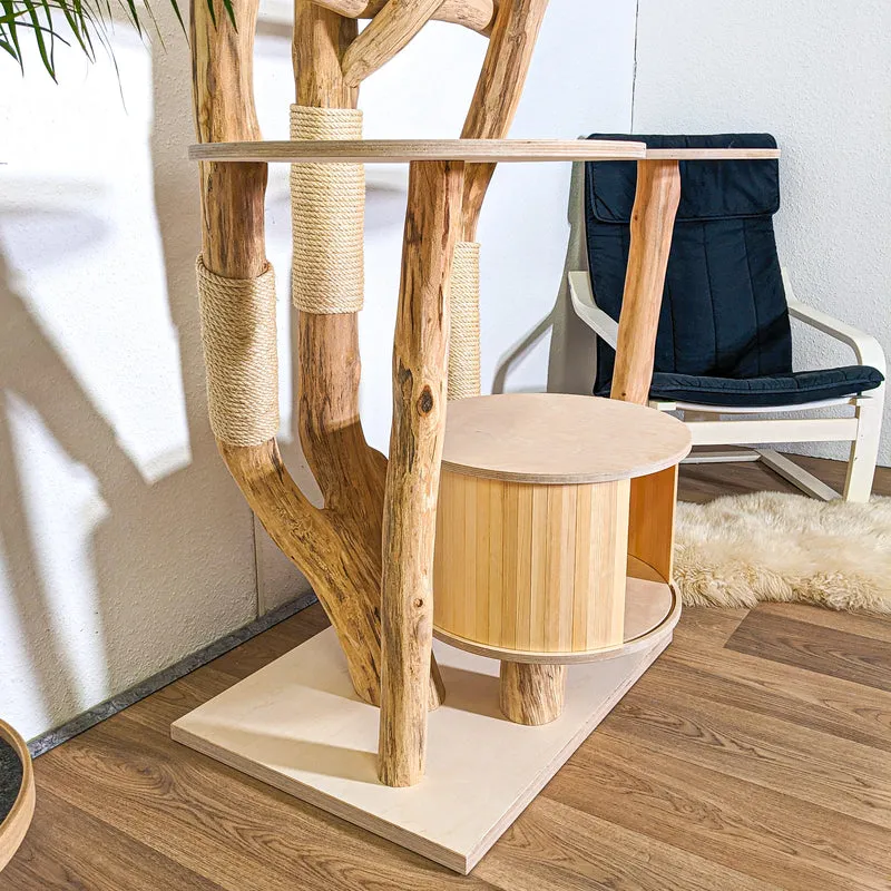 Naturkratzbaum 4377 Kratzbaum Natur Holz Design 200 cm hoch Katzenbaum
