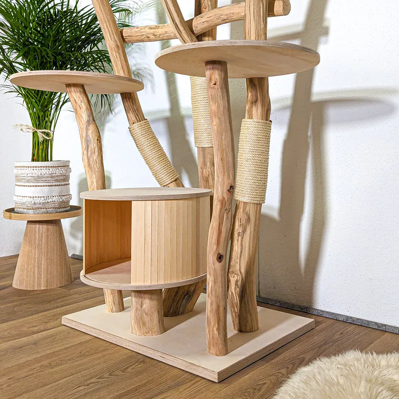 Naturkratzbaum 4377 Kratzbaum Natur Holz Design 200 cm hoch Katzenbaum