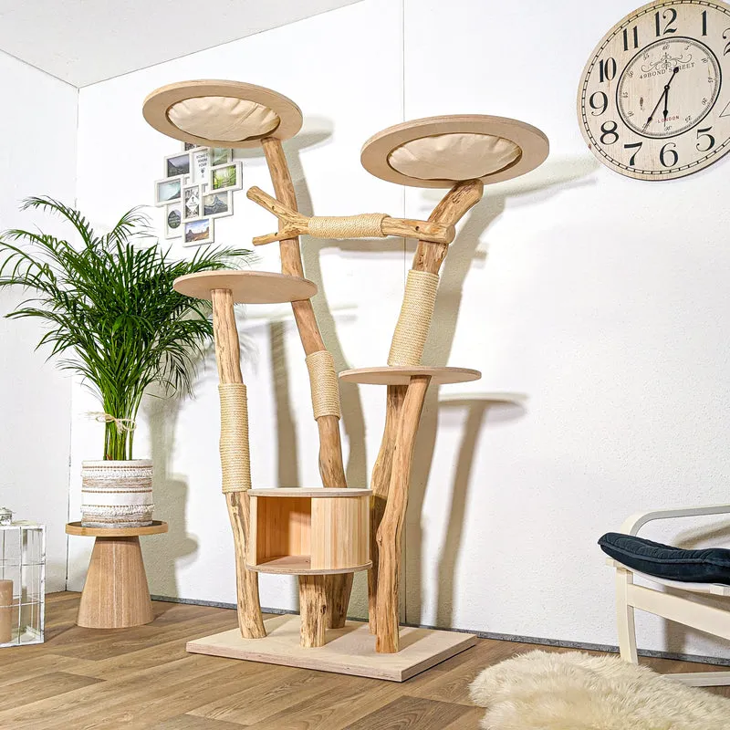 Naturkratzbaum 4376 Kratzbaum Natur Holz Design 190 cm hoch Katzenbaum